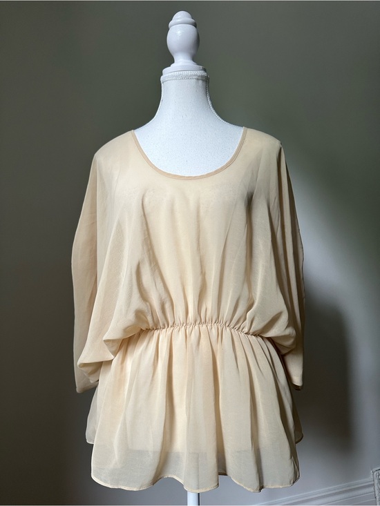 Ya Los Angeles Tops - YA LOS ANGELES Silk Blend Butterfly Sleeve Boho Fairy Whimsical Blouse Large‎